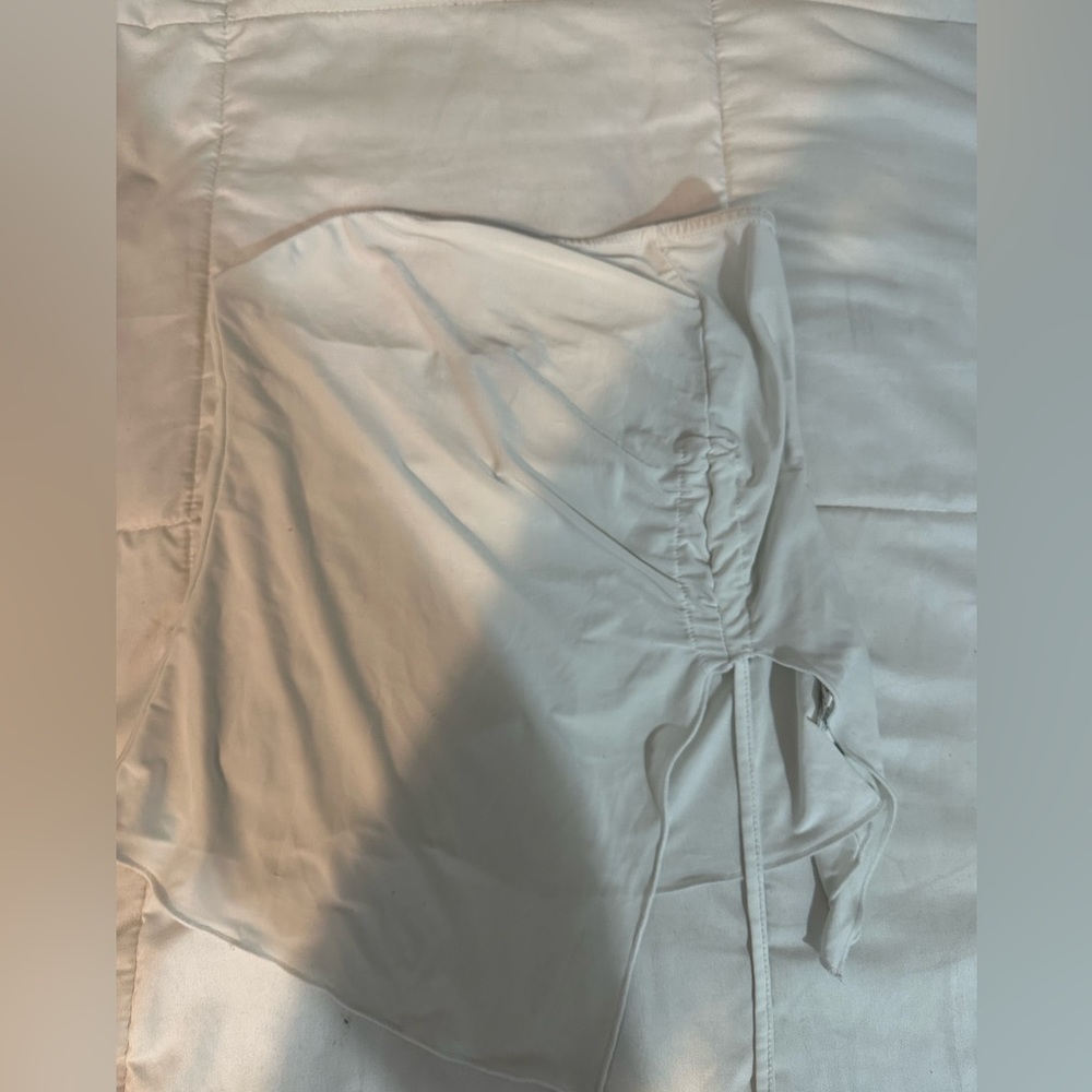 White Slinky Ruched Top